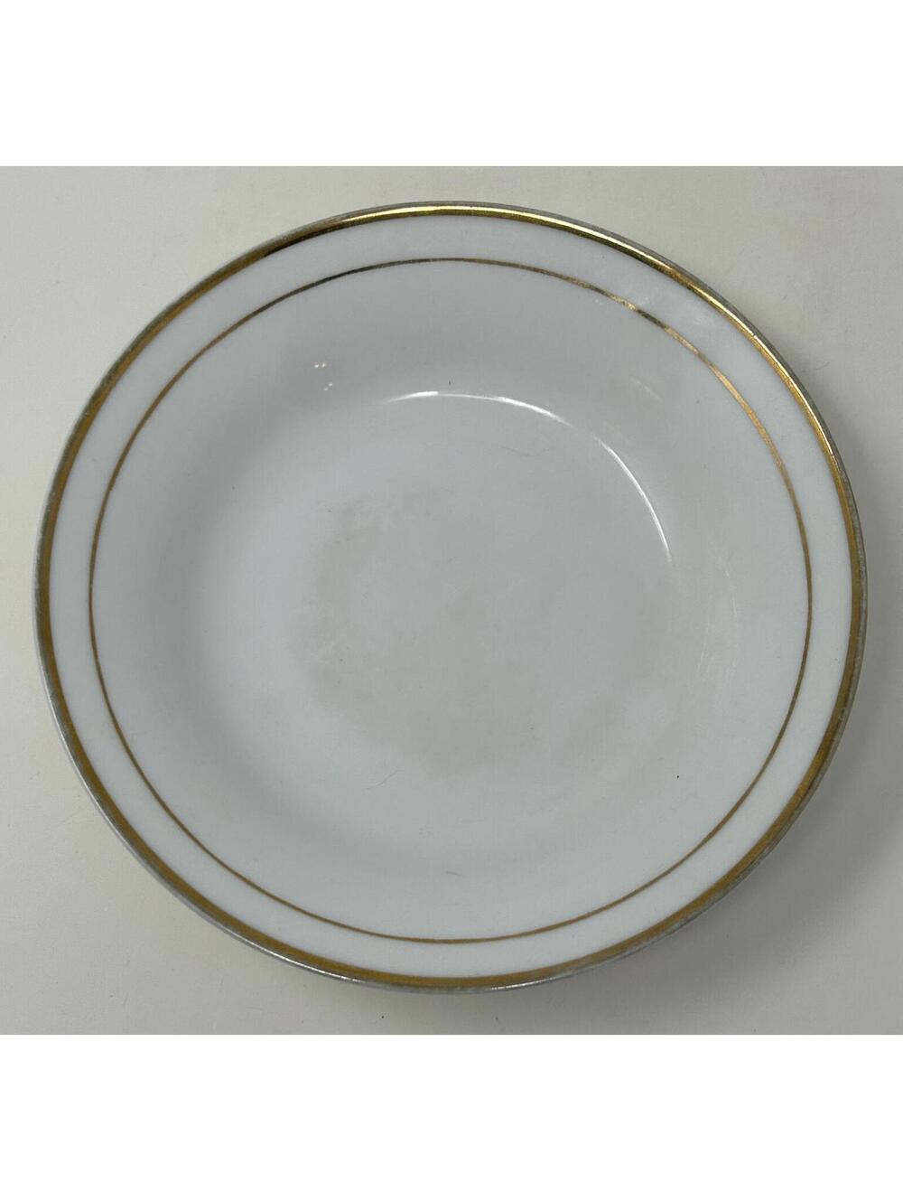 Vintage Noritake Fine China Bowl White Porcelain With Double Gold Band Rim